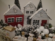 Wioska świąteczna, domki drewniane