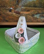 Koszyczek porcelanowy " Borysław " 15 x 14 X 10,3 cm. 