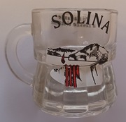 Malutki pamiątkowy szklany kufelek Solina - Polska