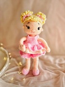 Lalka na szydełku baletnica maskotka handmade 100%zabawka dla dzieci 