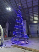 Choinka led 3d stalowa stabilna konstrukcja skręcana