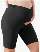 Damskie spodenki ciążowe zakrywające brzuch z wysokim stanem, krótkie, XL