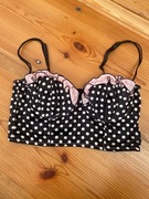 Asos gorset w kropki czarny pin up retro