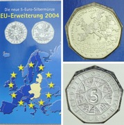Moneta 5 euro Austria 2004 - Unia Europejska - blister, srebro, AG