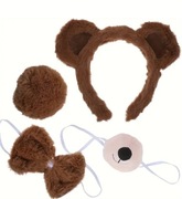 Strój przebranie kostium miś niedźwiedź brąz opaska roz. uniwersalny nowy