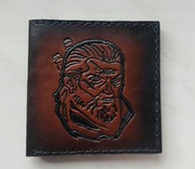 Skórzany portfel z Wiedźmińskim motywem - ręcznie robiony!