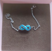 Bransoletka niebieski opal nieskończoność 