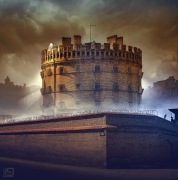 Toruń - Okrąglak - budynek aresztu -  grafika plakat 40x40cm