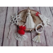 Zestaw ozdób świątecznych z makramy 