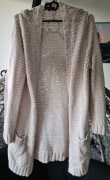 Beżowy sweter typu oversize, 100% bawełna