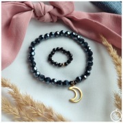 Komplet biżuterii, bransoletka i pierścionek, stal