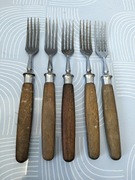 Stare widelce drewniane rączki 5 sztuk całość za 55zł