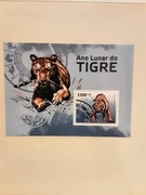 Gwinea Bissau 2010 Mi blok 814  tygrys  idealna pozycja