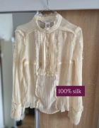 Diane von Furstenberg | 100% jedwab,  Victorian blouse, wichrowe wzgórza S