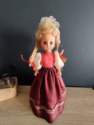 Vintage stara celuloidowa lalka nakręcana z pozytywką Madej in Hong