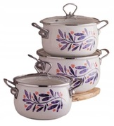 Garnki emaliowane 6 elementów