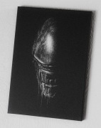 Alien Obcy Obrazek ręcznie grawerowany na blasze... Staloryt