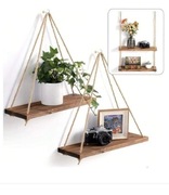 2 Półki wiszące na linach boho skandynawski