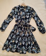 TOP SECRET SUKIENKA ROZKLOSZOWANA W KWIATY Z PASKIEM ROZMAR 36