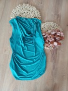 letnia damska turkusowa bluzka bluzeczka bez rękawów 42 40XL mietowa 