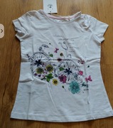 ENDO cudna biała z rowerem kwiatki r. 122cm 6-7l nowa 