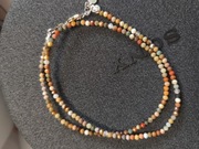 Naszyjnik agat 3mm ręcznie robiony 