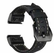 Pasek ze skóry do GARMIN 6X 7X 8 Quickfit 26 Czarny skórzany