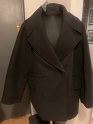 H&M kurtka bosmanka krótki trencz flausz czarna duża