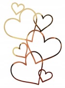 Topper serca złoty na bok tortu