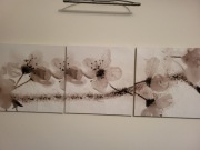 IKEA ZESTAW OBRAZÓW KWITNĄCA GAŁĄŹ JABŁONI SEPIA