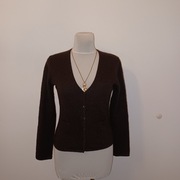 Kardigan/sweterek w serek miły delikatny 70%wełna merino+30%kaszmir M/L