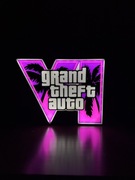Lampa logo GTA VI, Grand Theft Auto LED USB z włącznikiem