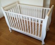 Łóżeczko dziecięce Troll Romantica 120x60 białe + materac