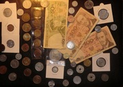 47 sztuk monet w tym SREBRO + 3 banknoty po kolekcjonerze