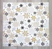 Zestaw 12 serwetek świąteczne gwiazdki na białym tle 40,5x40,5cm 