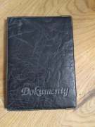 Etui na dokumenty czarne skaj skai plastik sztuczna skóra