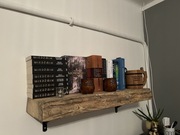 Półka ścienna masywna z grubego litego drewna