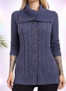 Bardzo gruby wełniany sweter kardigan , wełna alpaka  Roz S