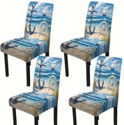 Pokrowce na krzesła wakacyjne morskie 4 szt.