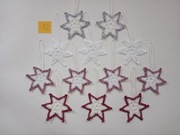 Szydełkowe gwiazdki choinkowe 12 szt. - zestaw 12
