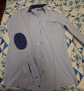 Koszula męskaGiacomo Conti niebieska z granatowymi łatami 39/182