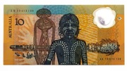 Australia 10 dolarów 1988 P.49 Polimerowy Aborygen 