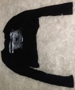 Krótka bluzka z długim rękawem ZARA M goth metal