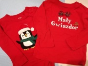 Zestaw ŚWIĄTECZNY bodziak i koszulka Cool Club ze Smyk rozmiar 80.Jak nowy.