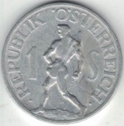 Austria 1 schilling szyling 1957 - 25 mm - nr 2