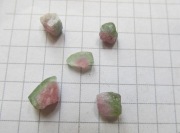 Zestaw pięciu małych dwukolorowych Turmalinów #L