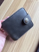 Ręcznie robiony portfel skórzany unisex z naturalnej skóry, czarny