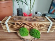 Świecznik drewniany mech chrobotek