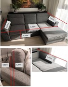 Narożnik z funkcją spania, kanapa kolor szary