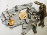 Dresy bluza i spodnie falbany koronka rozm 92/98